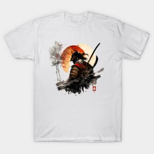 Japanese samurai ink drawings T-Shirt